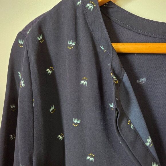 EUC LOFT DITSY FLORAL SPLIT V NECK LONGSLEEVES TOP SIZE M - Picture 7 of 16